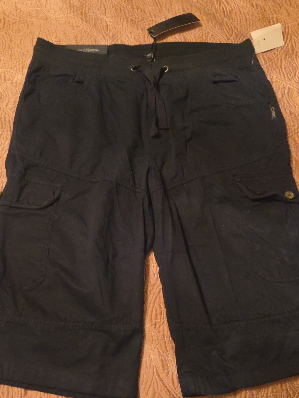 Silver Jeans Men's Black Cargo Drawstring Shorts — Casual Utility Style